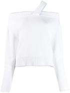 Rta Asymmetric Fitted Sweater - White