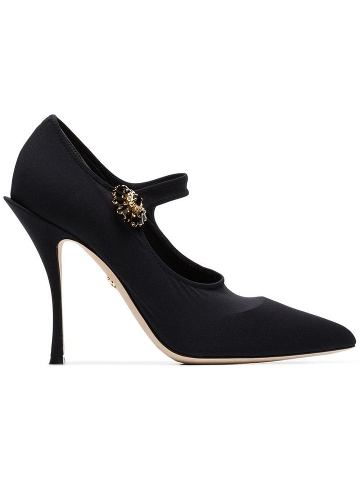 Dolce & Gabbana Crystal Mary Jane Pumps - Black