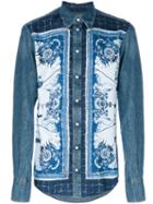 Dolce & Gabbana - Embroidered Shirt - Men - Silk/cotton - 38, Blue, Silk/cotton