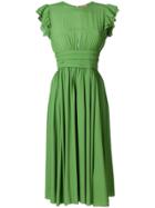 No21 Frill-sleeve Midi Dress - Green