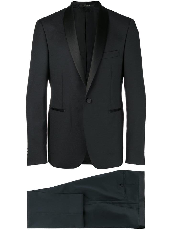 Tagliatore Shawl Lapel Suit - Black