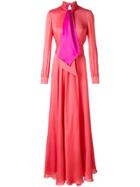 Lanvin Tied Neckline Maxi Dress - Pink & Purple