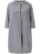 Gianluca Capannolo Cropped Sleeve Collarless Coat - Grey
