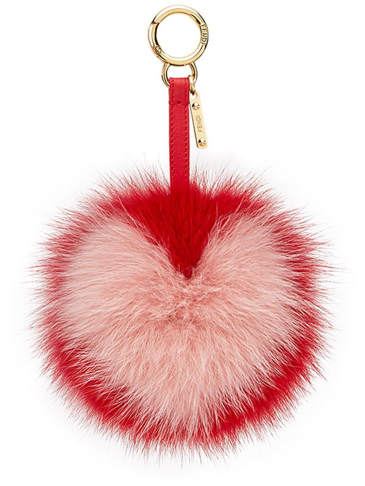 Fendi Pompom Bag Charm - Pink & Purple