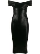 Versace Jeans Couture Fitted Off-shoulder Midi-dress - Black
