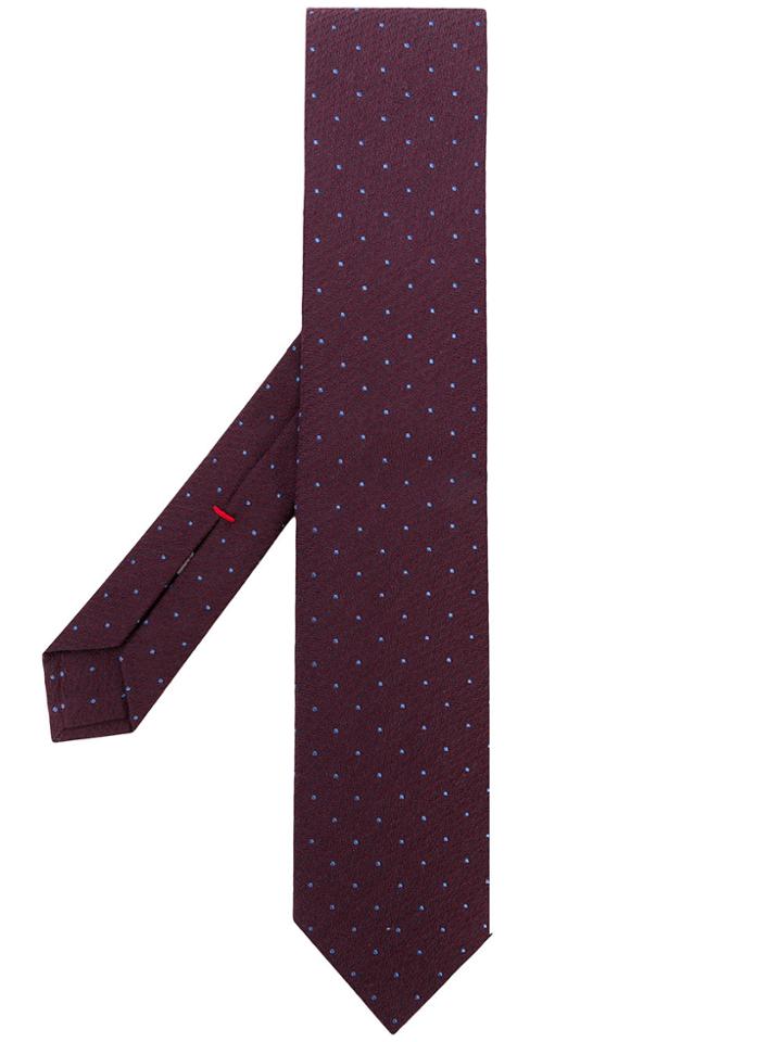 Isaia Polka Dot Tie - Pink & Purple