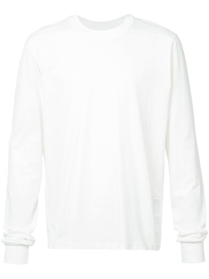 Rick Owens Drkshdw - Round Neck Longsleeved T-shirt - Men - Cotton - Xl, White, Cotton