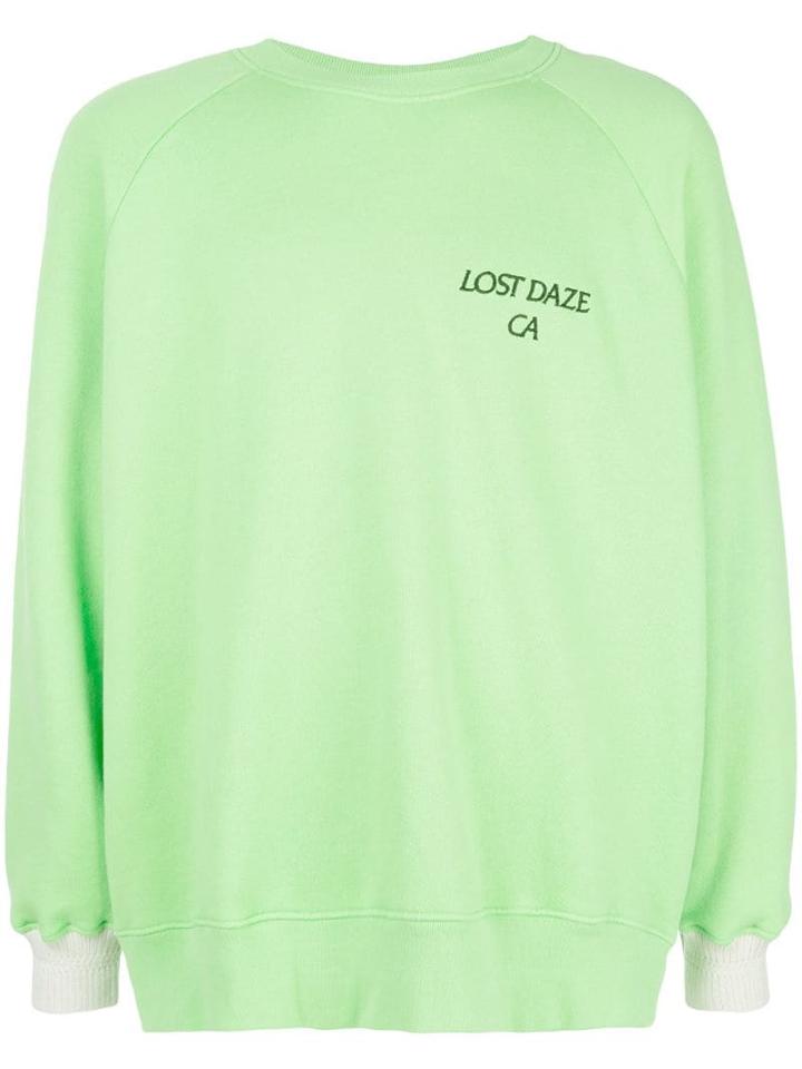 Lost Daze Logo Printed Sweatshirt - Green