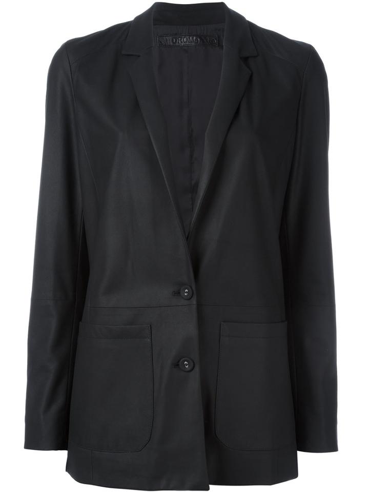 Drome Two-button Blazer, Women's, Size: Small, Black, Lamb Skin/acetate/cupro