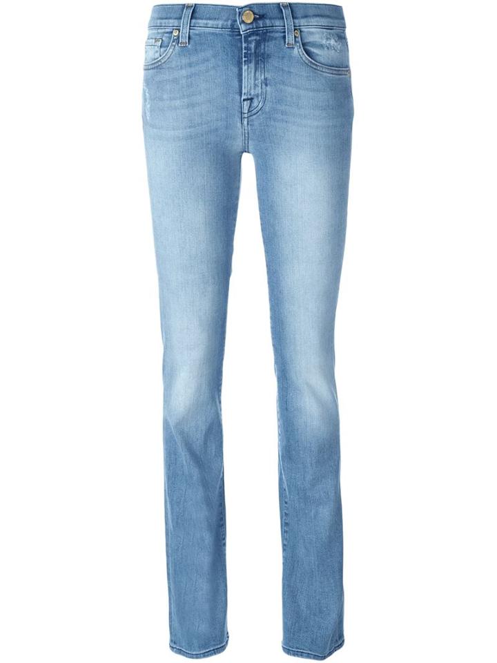 7 For All Mankind Bootcut Jeans, Women's, Size: 30, Blue, Cotton/polyester/spandex/elastane