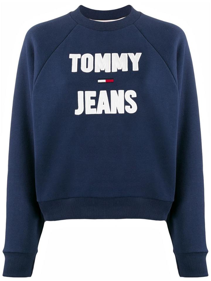 Tommy Jeans Embroidered Logo Sweater - Blue