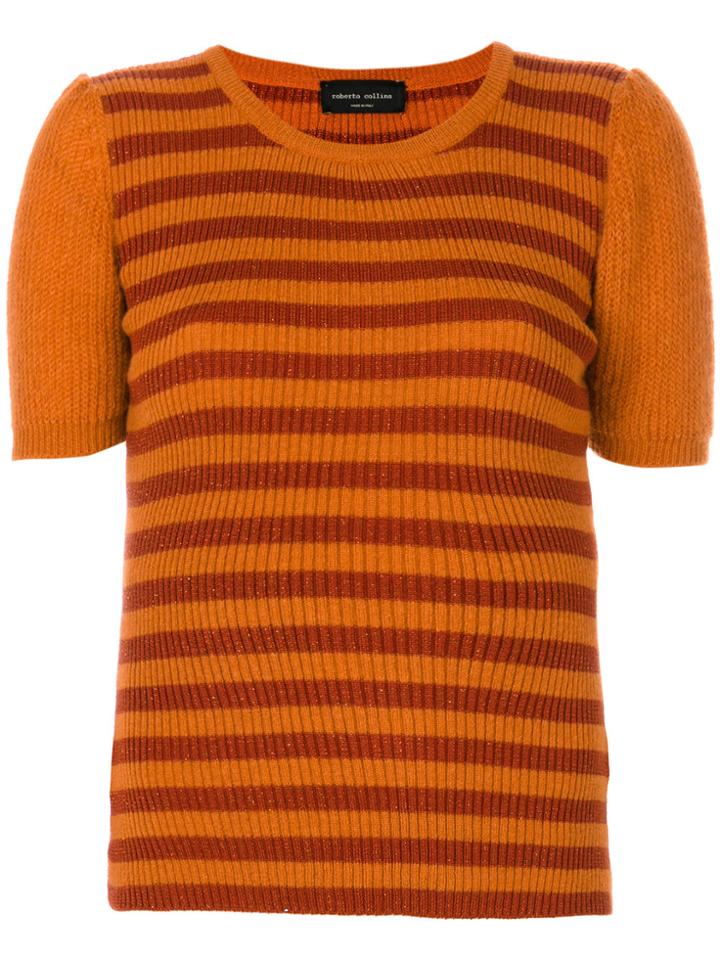 Roberto Collina Striped Top - Yellow & Orange