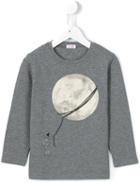 Il Gufo Moon Print Sweatshirt, Boy's, Size: 6 Yrs, Grey