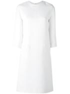 Round Neck Midi Dress - Women - Silk/polyester/wool - 38, White, Silk/polyester/wool, Courrèges