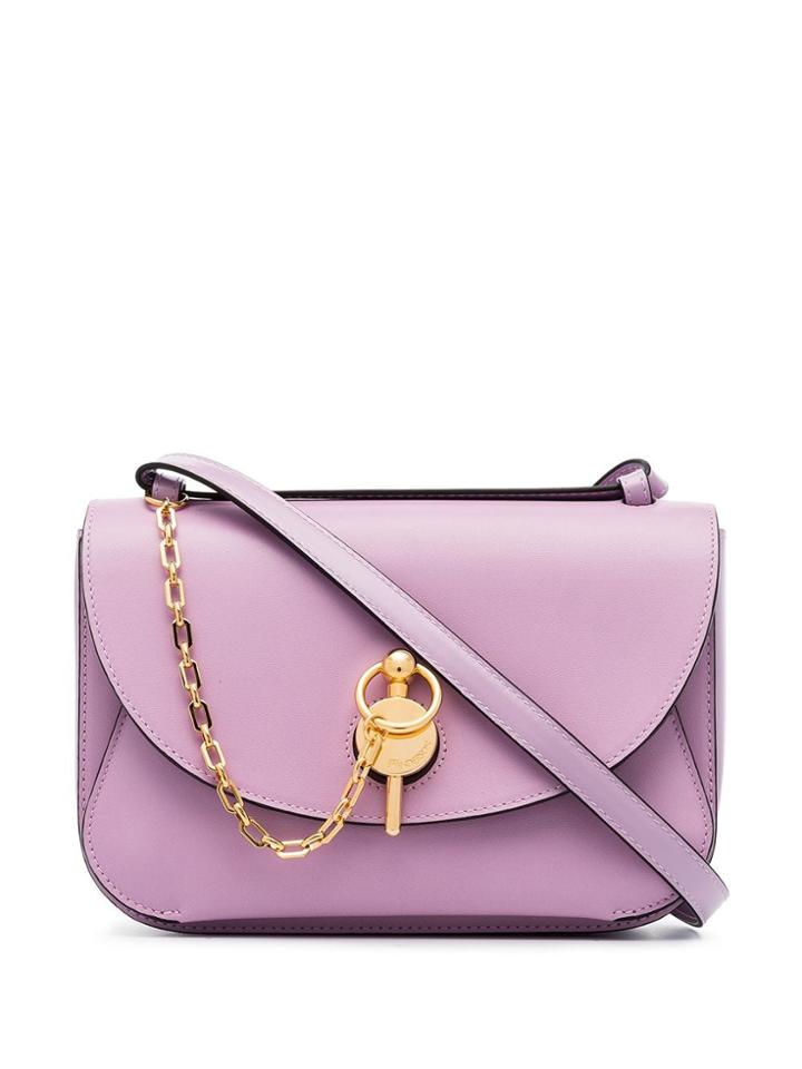 Jw Anderson Lilac Chain-detail Leather Shoulder Bag - Purple