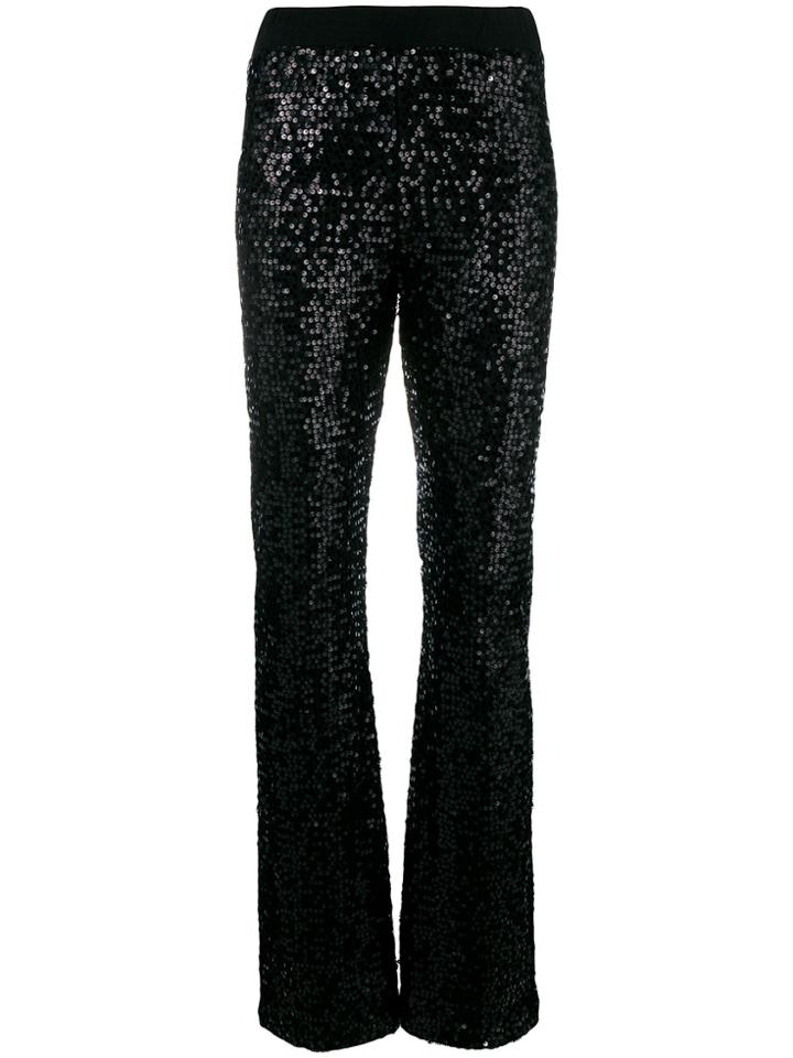 P.a.r.o.s.h. Sequin Bootcut Trousers - Black