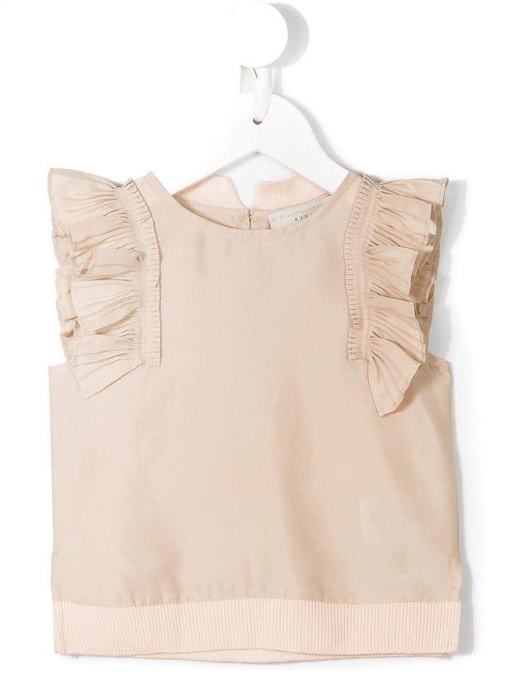 Stella Mccartney Kids - Ruffled Details Blouse - Kids - Silk/cotton/cashmere - 24 Mth, Toddler Girl's, Nude/neutrals