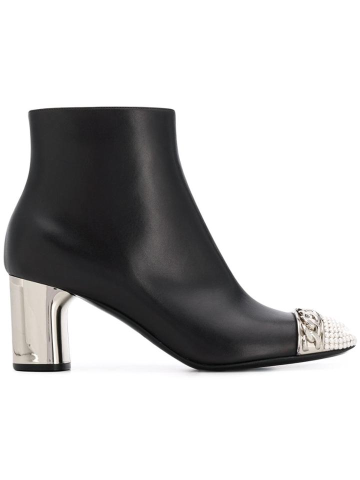 Casadei Embellished Toe Ankle Boots - Black