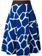 Kolor Giraffe Print Skirt, Women's, Size: 3, Blue, Polyester