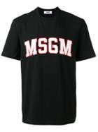 Msgm - Logo Print T-shirt - Men - Cotton - Xl, Black, Cotton