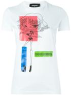 Dsquared2 Printed T-shirt, Women's, Size: M, White, Cotton