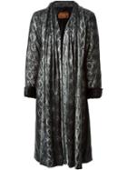 Yves Saint Laurent Pre-owned Snakeskin Print Coat - Black