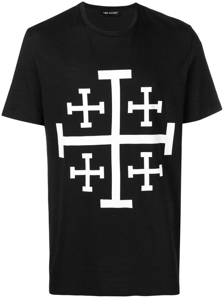 Neil Barrett Jerusalem Cross Printed T-shirt - Black