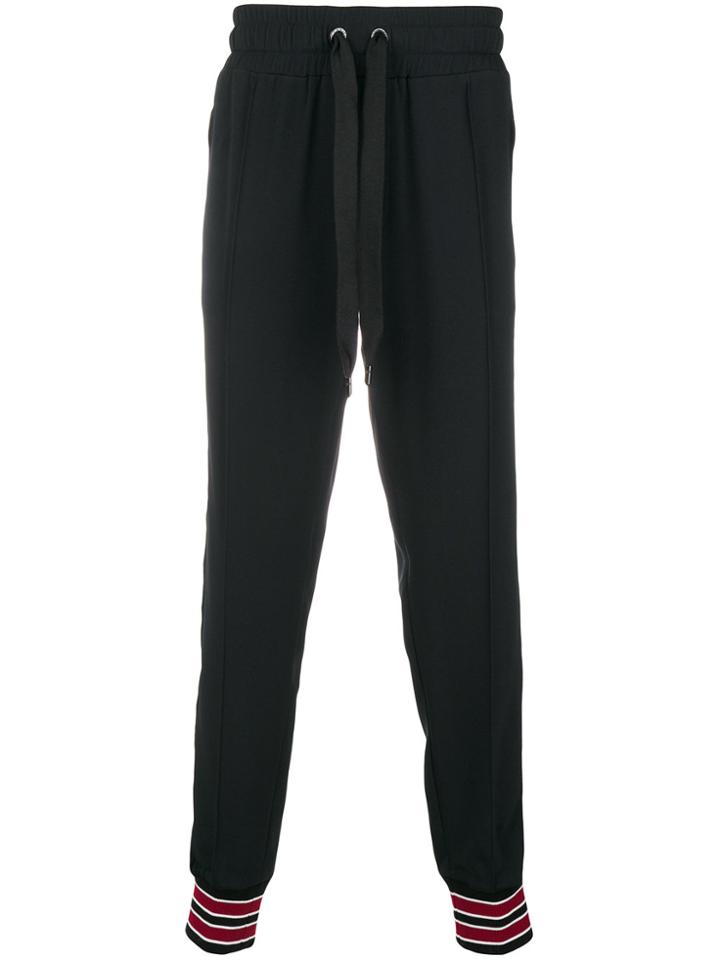 Dolce & Gabbana Striped Trim Track Pants - Black