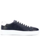 Emporio Armani Leather Lace-up Sneakers - Blue