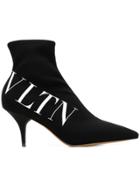 Valentino Vltn Sock Booties - Black