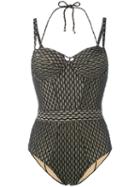 Marlies Dekkers - Holi Vintage Plunge Balcony Bathing Suit - Women - Polyamide/spandex/elastane/metallic Fibre - 80b, Black, Polyamide/spandex/elastane/metallic Fibre