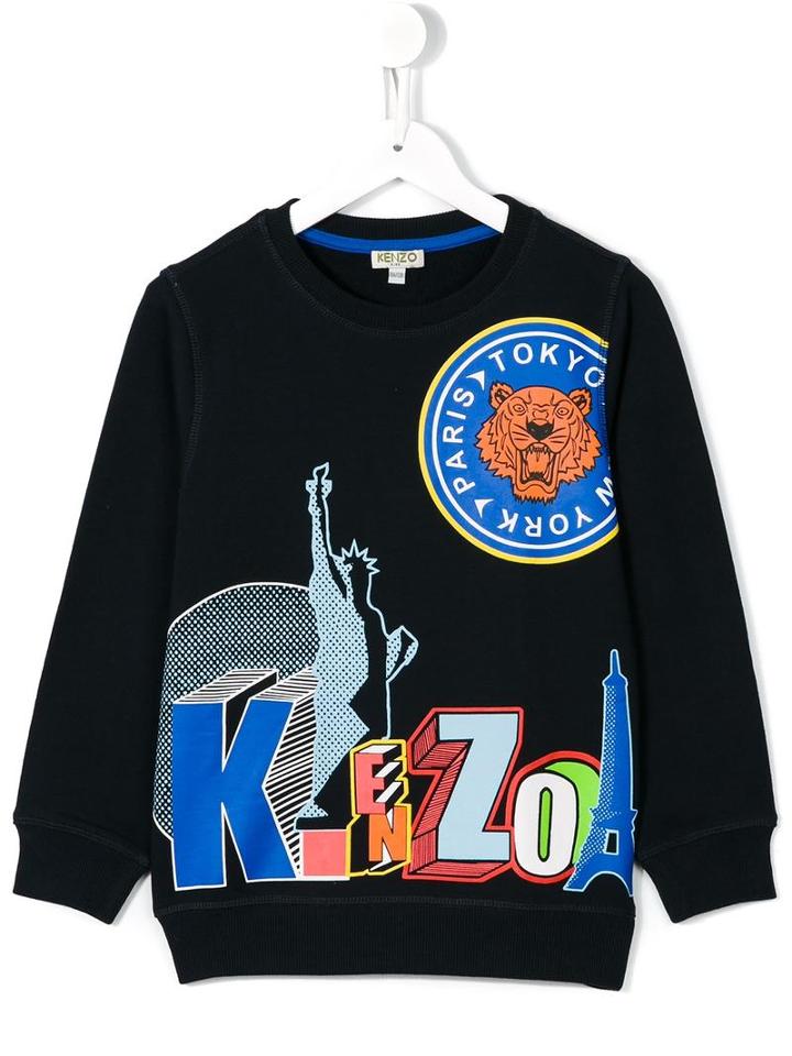Kenzo Kids Badge Sweatshirt, Boy's, Size: 10 Yrs, Blue