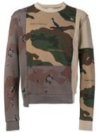 Off-white Reconstructed Camouflage Print Sweatshirt - Brown