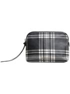 Burberry Large Laminated Tartan And Check Pouch - Black
