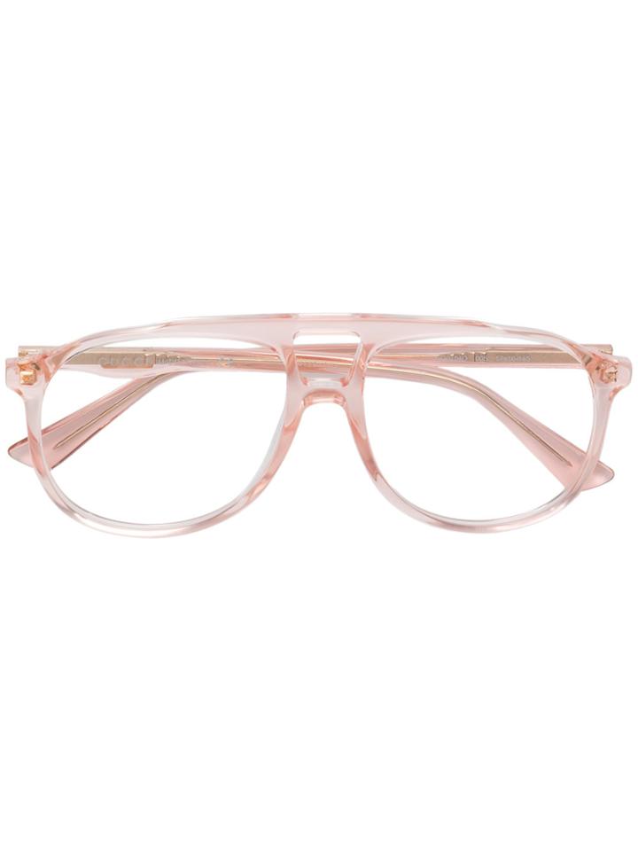 Gucci Eyewear Aviator Glasses - Pink & Purple