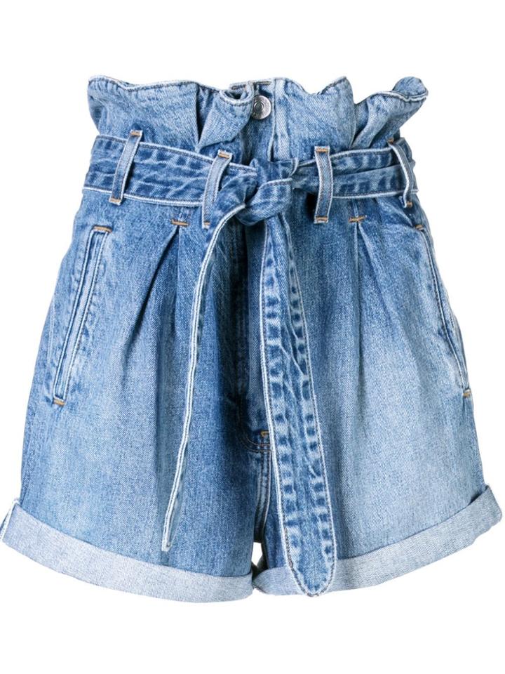 Re/done Paper Bag Denim Shorts - Blue