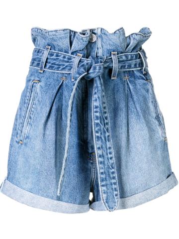 Re/done Paper Bag Denim Shorts - Blue