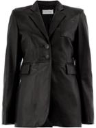 Wales Bonner Fitted Leather Jacket - Black