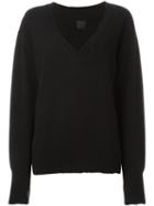 Rta Distressed V-neck Sweater