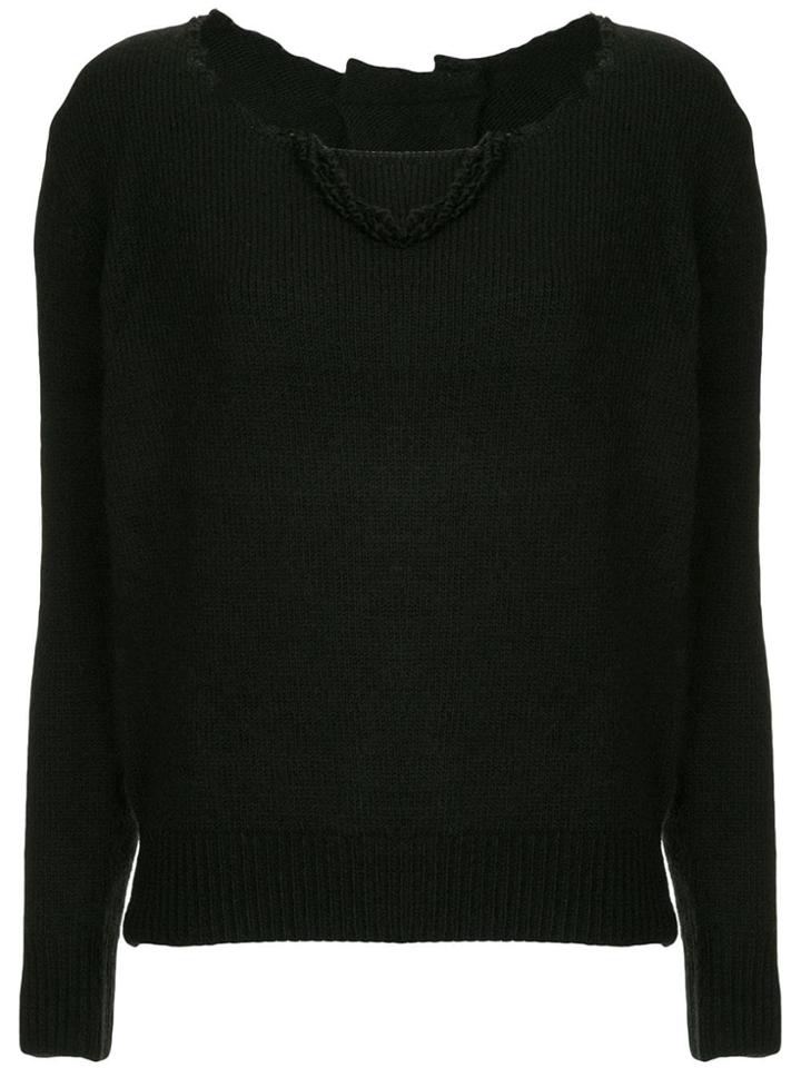 Uma Wang Distressed Neck Jumper - Black