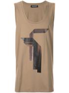 Neil Barrett - Graphic Print Tank Top - Men - Cotton - Xl, Brown, Cotton