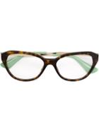 Prada Eyewear Cat Eye Glasses, Brown, Acetate/metal (other)