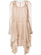 Chloé Ruffled Chiffon Mini Dress - Neutrals