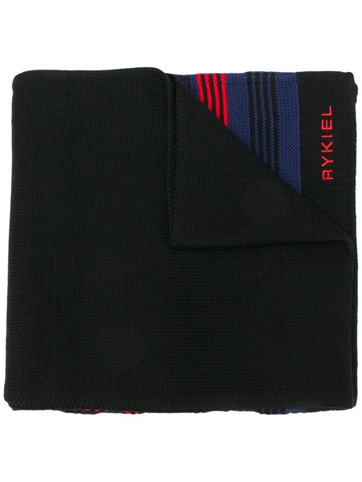 Sonia Rykiel Striped Knit Scarf - Blue