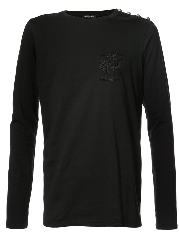 Balmain Fitted Knitted Top - Black