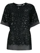 Stella Mccartney Sheer Leopard Print Patch T-shirt - Black
