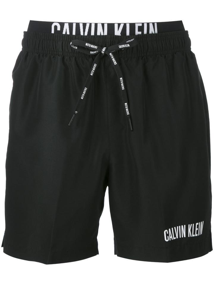 Calvin Klein - Signature Waistband Swim Shorts - Men - Polyester - Xl, Black, Polyester