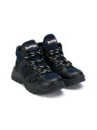 Bumper Teen Calfskin And Mesh Panelled Sneakers - Black