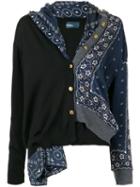 Kolor Asymmetric Printed Cardigan - Blue