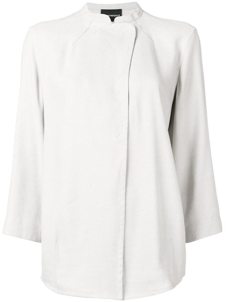 Emporio Armani Mandarin-collar Jacket - Grey